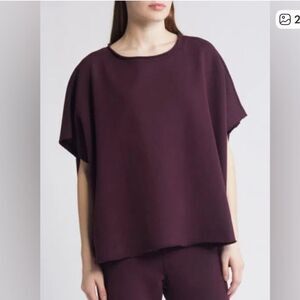 New Frank & Eileen Olive Triple Fleece Original Capelet BURGUNDY Wine One Size